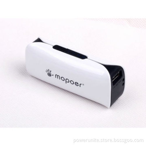 White Color Power Bank with 2,800mAh Capacity, LED Torch